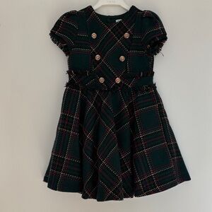 abel & lulu Girls Dress - NWT - Elegant Plaid Kids Dress with Button Details